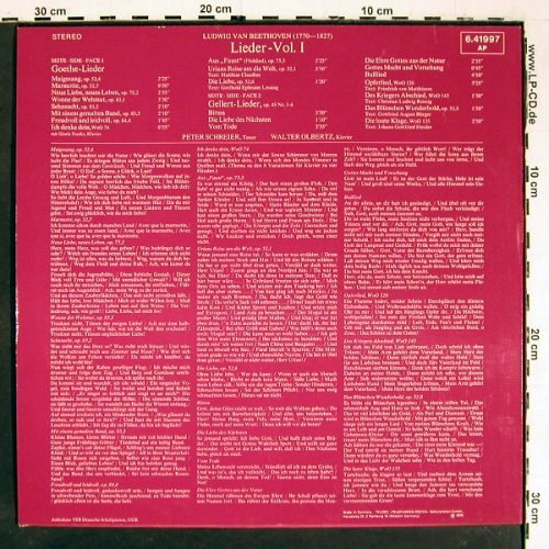 Schreier,Peter: Beethoven-Lieder, Vol.1, Telefunken (6.411997 AP), D, Ri, 1976 Typ: LP Best.-Nr.: K1432 Preis: 6,00 Euro
