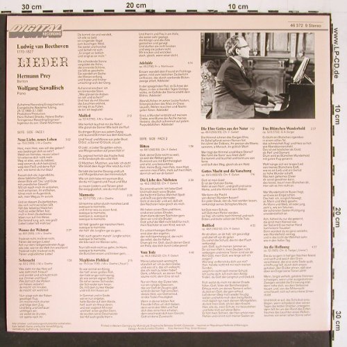 Prey,Hermann: Beethoven Lieder, Parnass(46 372 9), D, 1981 - LP - K1442 - 7,50 Euro