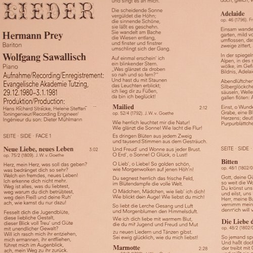 Prey,Hermann: Beethoven Lieder, Parnass(46 372 9), D, 1981 - LP - K1442 - 7,50 Euro