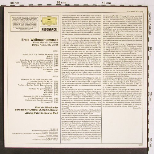Mönche der Benediktiner-Erzabtei: St.Martin, Beuron. Foc (1959), D.Gr. Resonance(2535 345), D, Ri,  - LP - K1445 - 6,00 Euro