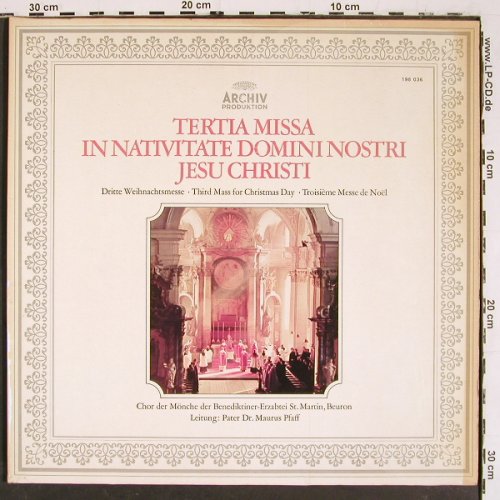 Mönche der Benediktiner-Erzabtei: St.Martin, Beuron.Tertia Missa..Foc, Archiv(198 036), D,Ri,m/vg+,  - LP - K1457 - 5,00 Euro
