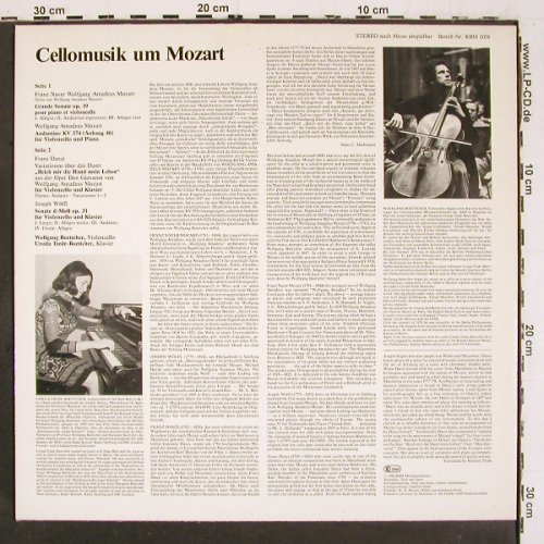 V.A.Cellomusik um Mozart: F.X.W.Mozart, Danzi, W&ouml;lfl, RBM (RBM 3058), D, 1980 Typ: LP Best.-Nr.: K1459 Preis: 9,00 Euro.