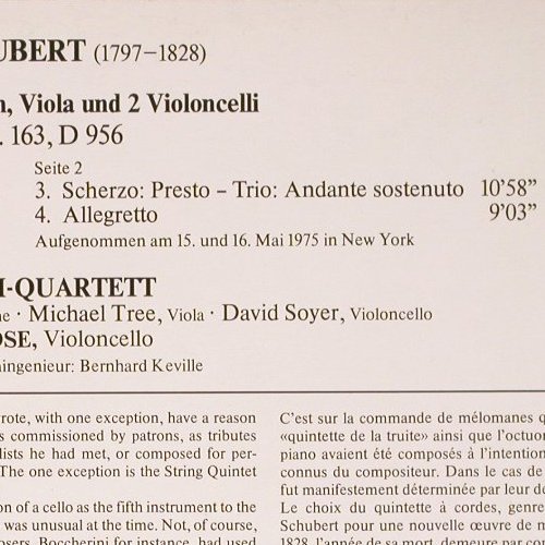 Schubert,Franz: Quintet In C Major Op.163,D.956, RCA (26.41355), D, 1975 Typ: LP Best.-Nr.: K1462 Preis: 7,50 Euro.