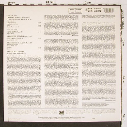 Chopin,Frederic: Sonate Nr.3,op.58,49/Sonate Nr.2, Teldec (6.44 253 AZ), D, co, 1989 Typ: LP Best.-Nr.: K1482 Preis: 7,50 Euro.