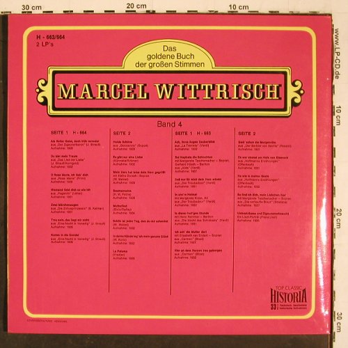 Wittrisch,Marcel: Das Goldene Buch d.großen Stimmen, Historia (H-663/664), D, Foc Typ: 2LP Best.-Nr.: K1486 Preis: 9,00 Euro.