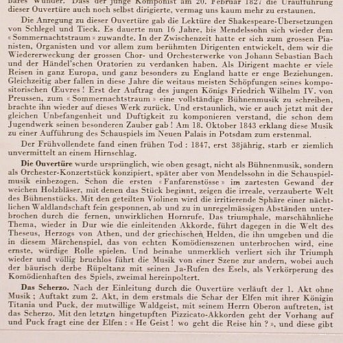 Mendelssohn Bartholdy,Felix: Ein Sommernachtstraum&sol;Hebriden-Ouve, MMS (M-2214), m-&sol;m- Typ: LP Best.-Nr.: K1489 Preis: 6,00 Euro.