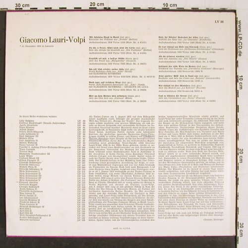 Lauri-Volpi,Giacomo: Lebendige Vergangenheit, LV (LV 36), A Typ: LP Best.-Nr.: K1490 Preis: 7,50 Euro.
