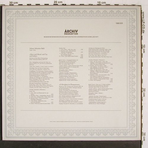Bach,Johann Sebastian: Herz u.Mund u.Tat u.Leben.BWV174/60, Archiv(198 331), D, Foc, 1964 - LP - K1499 - 9,00 Euro