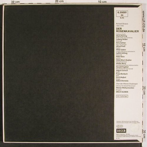 Strauss,Richard: Der Rosenkavalier, Box, Decca (6.35001), D, Ri, 1975 Typ: 4LP Best.-Nr.: K1507 Preis: 14,00 Euro.