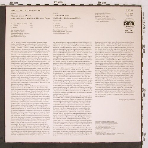 Mozart,Wolfgang Amadeus: Quintett es dur KV 452,Trio KV 498, Eterna(7 29 186), DDR, 1989 - LP - K1525 - 6,00 Euro