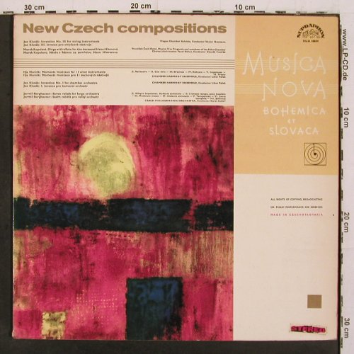 V.A.Musica Nova,Bohemica et Slovaca: New Czech Compositions, Supraphon (SUA 18654), CZ,vg+&sol;vg+, 1965 Typ: LP Best.-Nr.: K1536 Preis: 14,00 Euro.