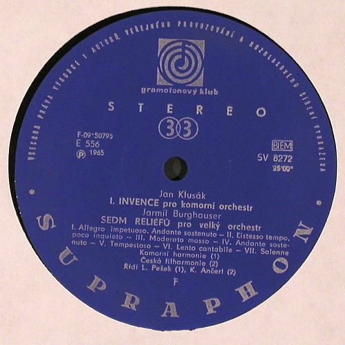 V.A.Musica Nova,Bohemica et Slovaca: New Czech Compositions, Supraphon (SUA 18654), CZ,vg+&sol;vg+, 1965 Typ: LP Best.-Nr.: K1536 Preis: 14,00 Euro.