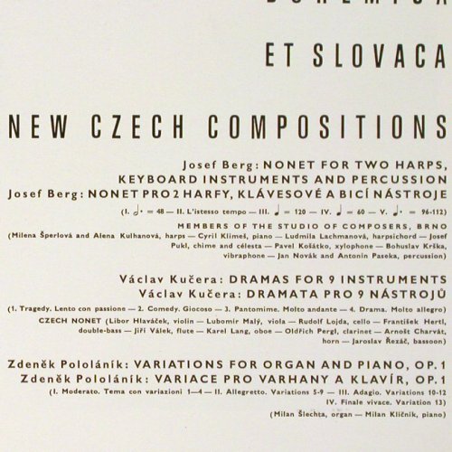 V.A.Musica Nova,Bohemica et Slovaca: New Czech Compositions, Supraphon (SUA 18656), CZ,m-&sol;vg+, 1965 Typ: LP Best.-Nr.: K1537 Preis: 14,00 Euro.