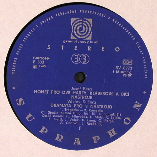 V.A.Musica Nova,Bohemica et Slovaca: New Czech Compositions, Supraphon (SUA 18656), CZ,m-&sol;vg+, 1965 Typ: LP Best.-Nr.: K1537 Preis: 14,00 Euro.