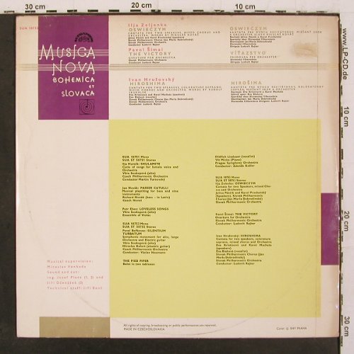 V.A.Musica Nova,Bohemica et Slovaca: Ilja Zljenka-Oswieczym, m-&sol;vg+, Supraphon (SUA 18753), CZ, 1966 Typ: LP Best.-Nr.: K1538 Preis: 14,00 Euro.