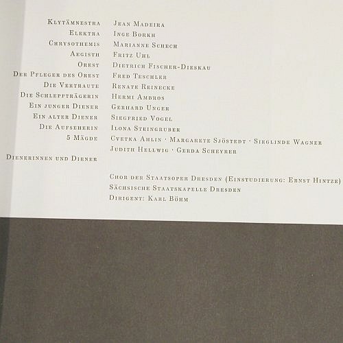 Strauss,Richard: Elektra, Box, Libretto, Book, D.Gr. (18 690&sol;91), D, Mono, 1961 Typ: 2LP Best.-Nr.: K1546 Preis: 17,50 Euro.