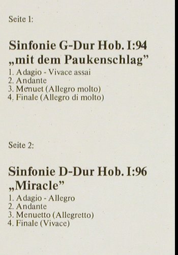 Haydn,Joseph: Sinfonien Hob.I: 94, Hob.I:96, (1), Philips Club-Ed. (34 607 2), D Typ: LP Best.-Nr.: K1563 Preis: 5,00 Euro.