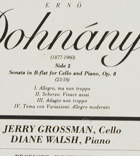 Weill,Kurt &sol; Ern&ouml; Dohnanyi: Sonatas For Cello & Piano, Nonesuch (D-79016), US, 1981 Typ: LP Best.-Nr.: K1564 Preis: 5,00 Euro.