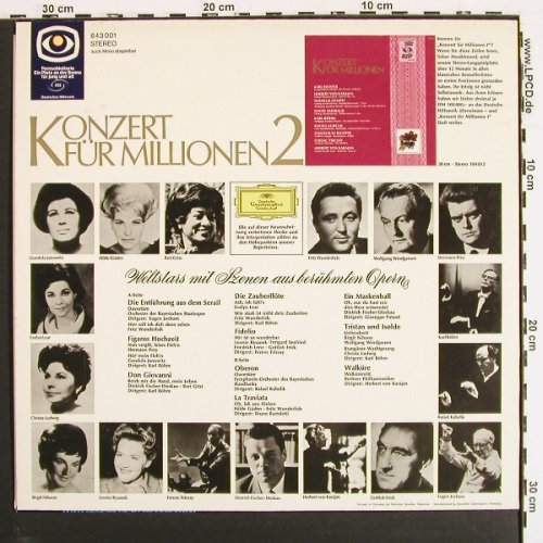 V.A.Konzert F&uuml;r Millionen: 2-Birgit Nilsson,C.Ludwig, Janowitz, D.Gr.&sol;Fernsehlotterie (643 001), D, 1968 Typ: LP Best.-Nr.: K1571 Preis: 4,00 Euro.