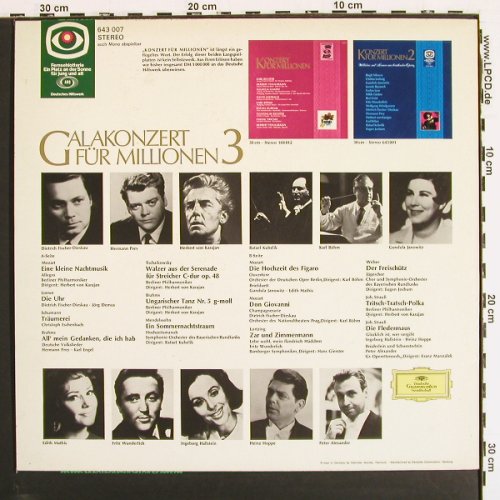 V.A.Galakonzert F&uuml;r Millionen: 3-Karajan,Fischer-Dieskau,Eschenbac, D.Gr.&sol;Fernsehlotterie (643 007), D, 1968 Typ: LP Best.-Nr.: K1572 Preis: 4,00 Euro.
