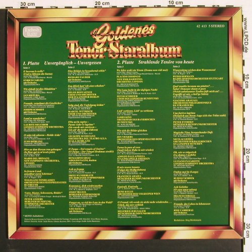 V.A.Goldenes Tenor-Staralbum: Caruso, Kiepura..Carreras...´, Foc, Parnass (42 413 5), D, 1985 Typ: 2LP Best.-Nr.: K1573 Preis: 5,00 Euro.
