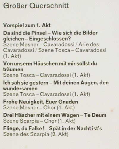Puccini,Giacomo: Tosca- Gr.Querschnitt, Baccarola Auslese (77 035 ZR), D Typ: LP Best.-Nr.: K1588 Preis: 4,00 Euro.