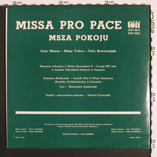 Nowowiejski,Felix: Missa Pro Pace, Foc, Veri Ton(SXV-821/822), PL, 1977 - 2LP - K1591 - 5,00 Euro
