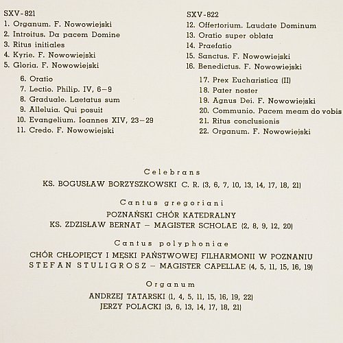 Nowowiejski,Felix: Missa Pro Pace, Foc, Veri Ton(SXV-821/822), PL, 1977 - 2LP - K1591 - 5,00 Euro