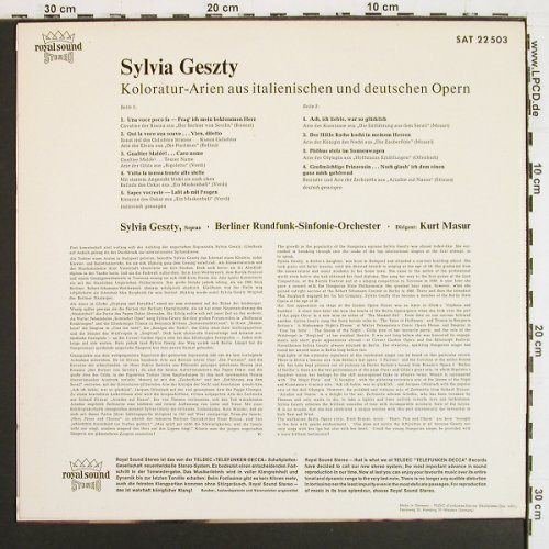 Geszty,Sylvia: Koloratur-Arien a. ital.&deut.Opern, Telefunken(SAT 22 503), D,  - LP - K1592 - 5,00 Euro