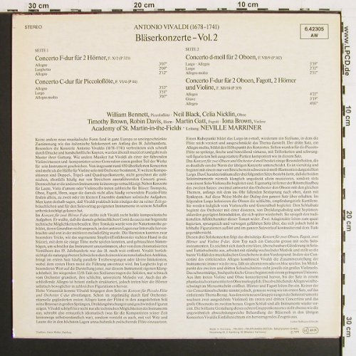 Vivaldi,Antonio: Bl&auml;serkonzerte Vol.2, Decca (6.42305 AW), D, 1978 Typ: LP Best.-Nr.: K1594 Preis: 7,50 Euro.