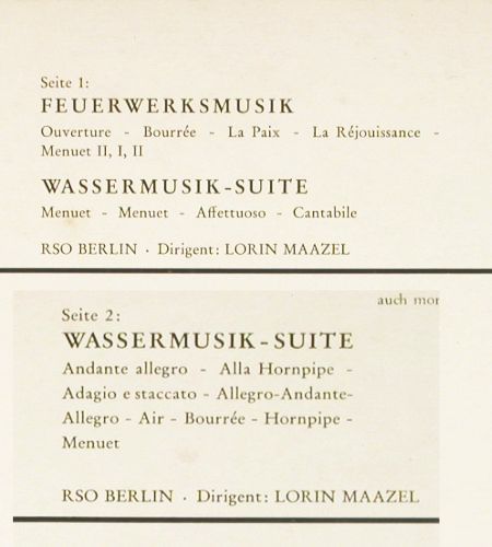 Händel,Georg Friedrich: Wassermusik-Suite/Feuerwerksmusik, Philips(88 083 DY), NL, 1976 - LP - K1616 - 6,00 Euro