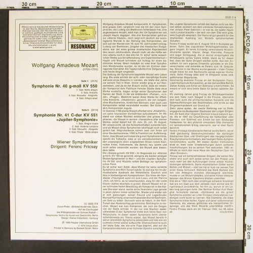 Mozart,Wolfgang Amadeus: Sinfonien Nr.40 & 41 "Jupiter", D.Gr. Resonance(2535 114), D, 1974 - LP - K1620 - 6,00 Euro
