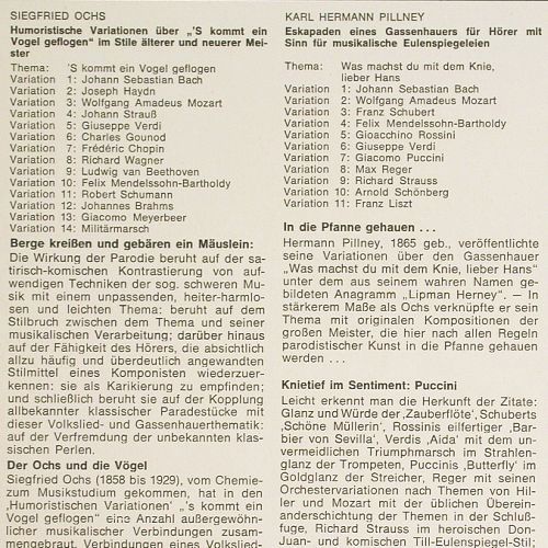 Ochs,Siegfried / K.H.Pillney: 's kommt ein Vogel geflogen..., EMI(C 063-28 180), D,  - LP - K1625 - 7,50 Euro