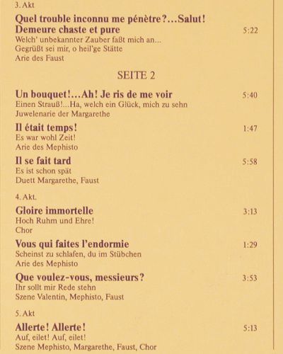 Gounod,Charles: Faust(Margarethe)-Gr.Querschnitt, EMI(26 262-6), D Club Ed., 1979 - LP - K1630 - 3,00 Euro