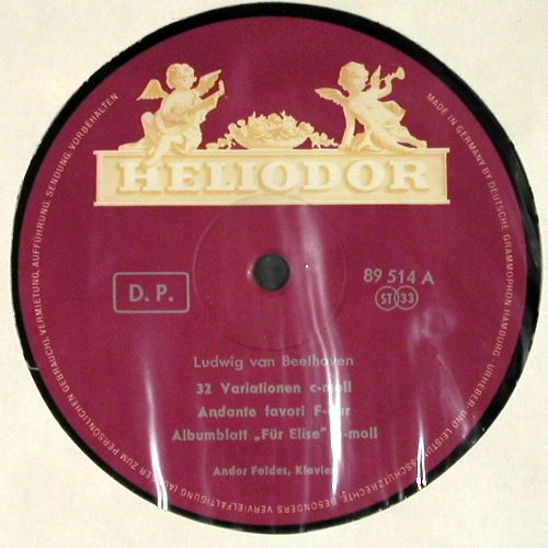 Beethoven,Ludwig van: 32 Variationen c-moll, Andante f.., Heliodor (89 514), D, 1965 Typ: LP Best.-Nr.: K1635 Preis: 9,00 Euro.