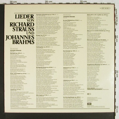 Strauss,Richard &sol; Brahms: Lieder von, EMI (067-46 681), D, 1983 Typ: LP Best.-Nr.: K1650 Preis: 7,50 Euro.