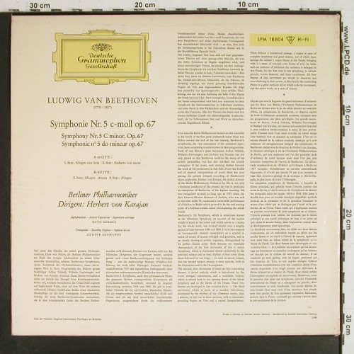 Beethoven,Ludwig van: Sinfonie Nr.5, op.67, Mono, Deutsche Gramophon (LPM 18 804), D, 1966 Typ: LP Best.-Nr.: K1657 Preis: 7,50 Euro.