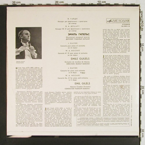 Haydn,Joseph &sol; W.A.Mozart: Concerto for Piano & Orch.&sol;Conc.21, Melodia (CM 02015-16), UDSSR Typ: LP Best.-Nr.: K1662 Preis: 6,00 Euro.