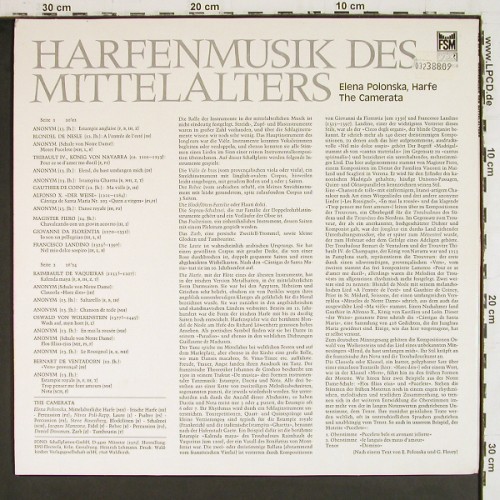V.A.Harfenmusik des Mittelalters: Elena Polonska,Harfe. The Camerata, FSM(FSM 53 016), D,mint/vg+,  - LP - K1663 - 12,50 Euro
