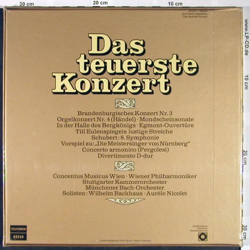 V.A.Das Teuerste Konzert: 10 St&uuml;cke., Box, FS-New, sealed, Telefunken (29 552-7), D,DSC-Ed., 1975 Typ: 4LP Best.-Nr.: K1665 Preis: 17,50 Euro.