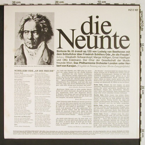 Beethoven,Ludwig van: Sinfonie Nr.9 d-moll op.125, Mono, H&ouml;rZu (HZ E 107), D Typ: LP Best.-Nr.: K1666 Preis: 7,50 Euro.