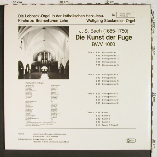 Stockmeier,Wolfgang: Johann Sebastian Bach,BWV 1080,Foc, Psallite (PSA&sol;264&sol;060983), D Typ: 2LP Best.-Nr.: K1677 Preis: 24,00 Euro.