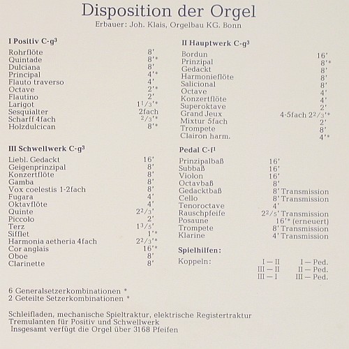 Stockmeier,Wolfgang: Charles-Marie Widor, Foc, Psallite (PSAL 259&sol;240881), D Typ: 2LP Best.-Nr.: K1678 Preis: 20,00 Euro.