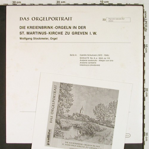 Stockmeier,Wolfgang: Camillo Schumann,Sigfrid Karg-Elert, Psallite Orgelportrait (PSAL 231&sol;120678), D, m--&sol;m- Typ: LP Best.-Nr.: K1680 Preis: 12,50 Euro.