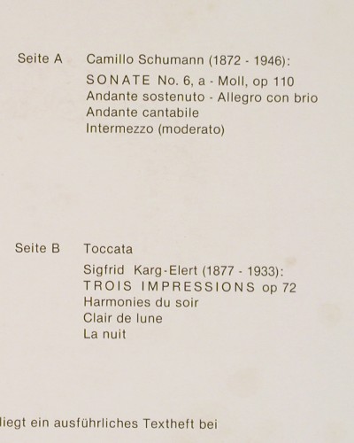 Stockmeier,Wolfgang: Camillo Schumann,Sigfrid Karg-Elert, Psallite Orgelportrait (PSAL 231&sol;120678), D, m--&sol;m- Typ: LP Best.-Nr.: K1680 Preis: 12,50 Euro.