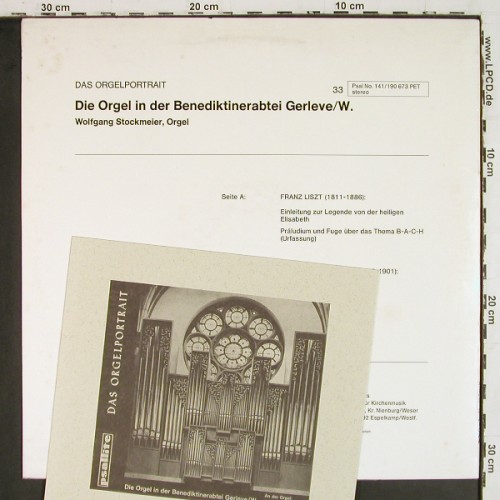 Stockmeier,Wolfgang: Franz Liszt &sol; Joseph Rheinberger, Psallite Orgelportrait (PSAL 141&sol;190673), D Typ: LP Best.-Nr.: K1682 Preis: 20,00 Euro.