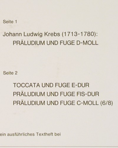 Stockmeier,Wolfgang: Johann Ludwig Krebs, Orgelwerke V, Psallite Orgelportrait (PSAL191&sol;230 976), D Typ: LP Best.-Nr.: K1688 Preis: 20,00 Euro.