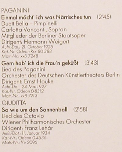 Tauber,Richard &sol; Franz Lehar: Dokument einer Freundschaft, EMI (027-45 035), D Typ: LP Best.-Nr.: K545 Preis: 7,50 Euro.