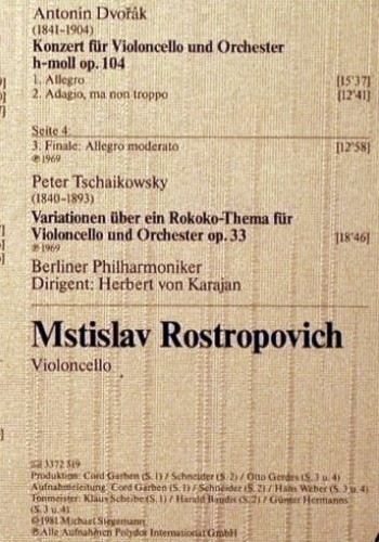 Rostropovich,Mstislav: Konzerte f&uuml;r Violoncello u.Orch,Box, D.Gr. Pr&auml;sent (2726 519), D, 1981 Typ: 2LP Best.-Nr.: L9261 Preis: 9,00 Euro.