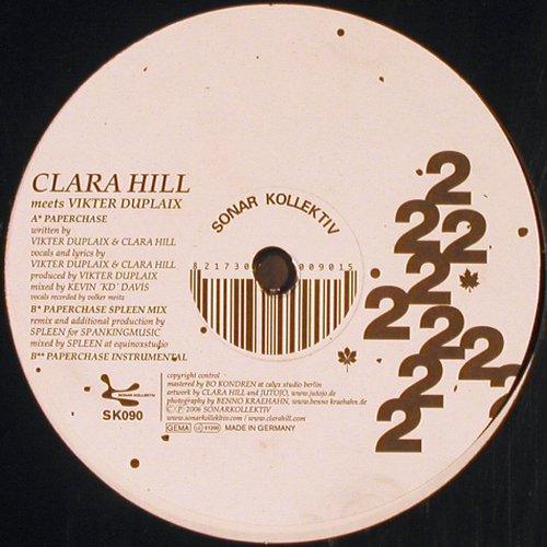 Hill,Clara meets Vikter Duplaix: Paperchase*3, Sonar Kollektiv(SK090), D, 2006 - 12inch - V3955 - 7,50 Euro